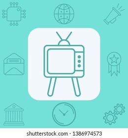 Retro television vector icon sign symbol