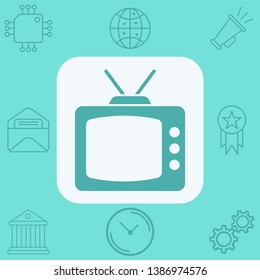 Retro television vector icon sign symbol