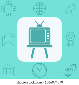Retro television vector icon sign symbol
