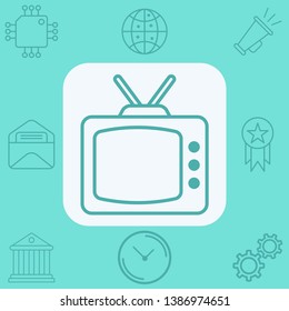 Retro television vector icon sign symbol
