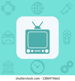 Retro television vector icon sign symbol