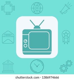 Retro television vector icon sign symbol