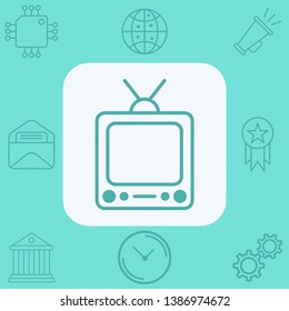Retro television vector icon sign symbol