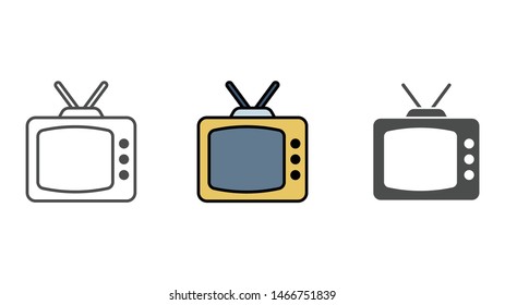 Retro television vector icon sign symbol