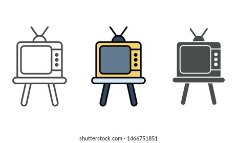 Retro television vector icon sign symbol