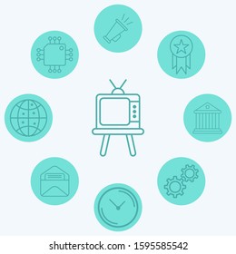 Retro television vector icon sign symbol