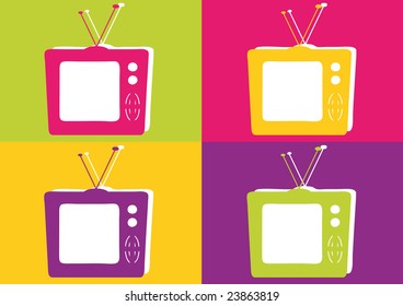 Retro Television in Vibrant Colors.Vector file format.