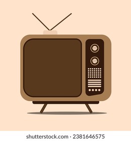 retro television vintage vector object