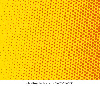 Retro template with halftone pattern for cover design. Abstract concept graphic element. Vector decorative background. Vibrant abstract background. Yellow halftone pattern in vintage style.