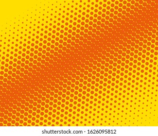Retro template with halftone pattern for cover design. Abstract concept graphic element. Vector decorative background. Vibrant abstract background. Yellow halftone pattern in vintage style.