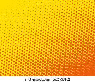 Retro template with halftone pattern for cover design. Abstract concept graphic element. Vector decorative background. Vibrant abstract background. Yellow halftone pattern in vintage style.