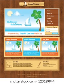 Retro Template For Sea Travel Website