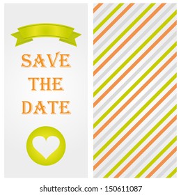 Retro Template Of Wedding Card. High quality vector illustration. Eps10.