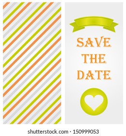Retro Template Of Wedding Card. High quality vector illustration. Eps10.