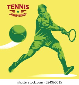 Ilustración vectorial del jugador de tenis retro. Objeto de ilustración aislado. Adecuado para cualquier necesidad de medios impresos y en línea.