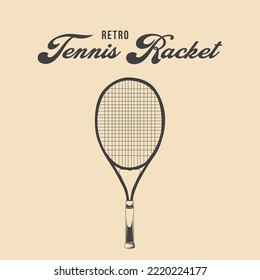 Ilustración del vector de raqueta de tenis retro 