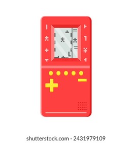 Retro tetris game portable isolated in white