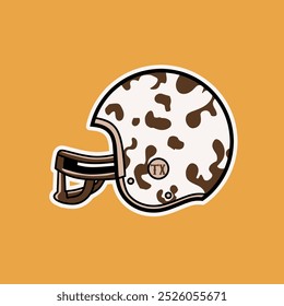Retro Texas Camo Football Helmet Illustration