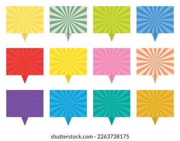 Retro text box collection vector illustration isolated on white