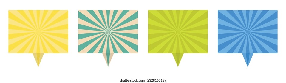 Retro text box collection vector illustration isolated on white