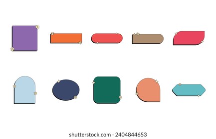 Retro Text Box Element Set
