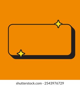 Icono de cuadro de texto retro 1 2. Elemento de rectángulo redondeado o Elementos con color naranja. Icono de etiqueta. Icono de Vector de alta calidad. Vector editable