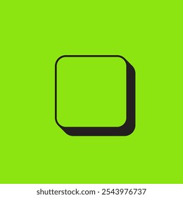 Icône zone de texte rétro 1 1. Élément carré arrondi ou Ressources de couleur verte. Icône Étiquette. Icône Image vectorielle de haute qualité. Image vectorielle modifiable