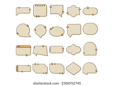 Retro Text Box Shape Element Set