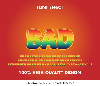 Retro Text Effect blue gradient. full set alphabet, number, and symbol. Premium Vector