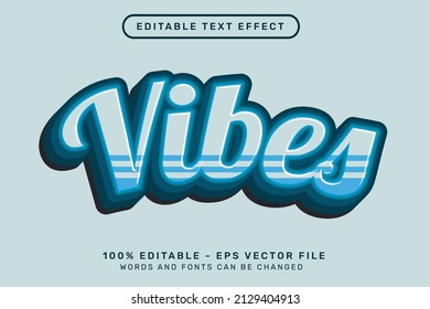 retro text effect blue vibes, 3d text effect and editable text effect