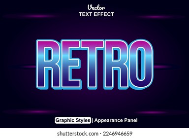 retro text effect with graphic style and editable.