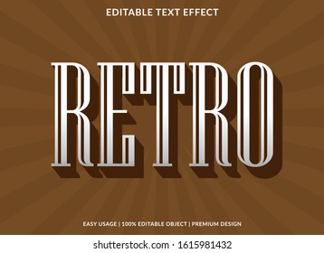retro text effect template with vintage type style and bold text concept use for brand label and logotype 