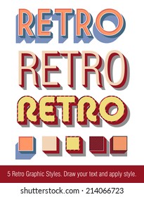 Retro Text Graphic Styles - With Graphic Styles Library