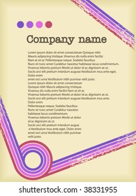 Retro text pattern with color lines