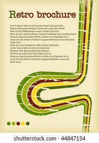Retro text pattern with color lines