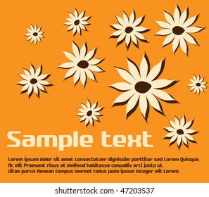 Retro text pattern with flowers