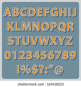 Retro Text style alphabet collection set