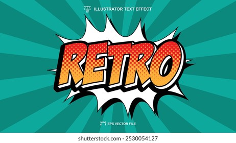 Retro text style,Cartoon Comics editable text effect