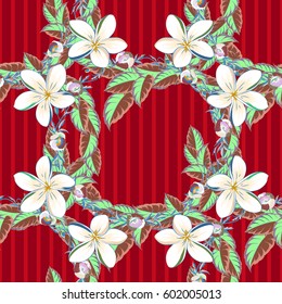 Retro textile design collection. 1950s-1960s motifs. Autumn colors. Abstract seamless vector pattern with hand drawn floral elements. Silk scarf with blooming flowers in green and blue colors.