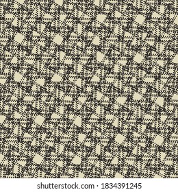 Retro textile fabric with a blurry checkered pattern. Black pixel graphics on light gray surface.