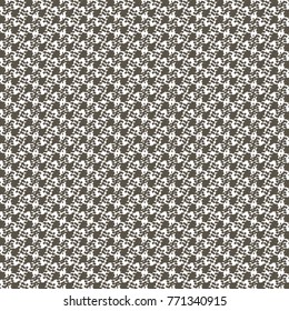 Retro textile fabric with dotted pattern. Graphics in dark brown and white. Abstract vector.