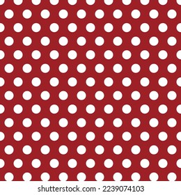 Retro textile in the style of the 70s. Red with white dots.