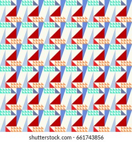 Retro texture, geometric colored triangles