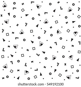 Retro texture, and geometric elements. Trendy cards. Set of beautiful vector graphic shapes of an arbitrary flat style. Abstract background for your design. Hipster posters.