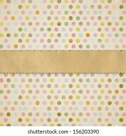 Retro Texture With Paper Ribbon With Gradient Mesh, Vector Illustration
