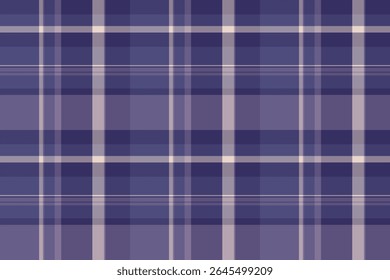 Textura retro sem costura têxtil, 20s tartan fundo xadrez. Verificação de tecido de vetor de padrão usado na paleta de cores índigo e pastel.