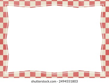 Retro textured checkered background frame