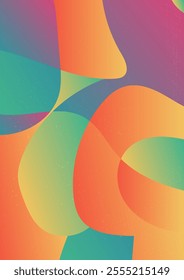  Retro Textured Flow Gradient in Vibrant Hues. Abstract gradient background with flowing. Subtle grainy texture adds a retro, dynamic effect vector illustration