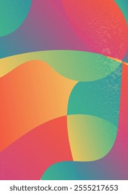  Retro Textured Gradient in Vibrant Orange and Teal. Abstract gradient background with flowing. Subtle grainy texture adds a retro, dynamic effect vector illustration