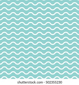 Retro textured green wave shaped seamless background in vector format